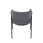 Židle jidelní, šedá látka, černá kovová noha