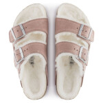 Birkenstock Arizona Suede Leather Shearling Pink Clay LAF zateplené žabky úzké (1023258) dámské 36