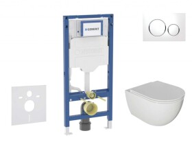 GEBERIT - Duofix Set předstěnové instalace, klozetu Oudee a sedátka softclose, tlačítko Sigma20, bílá/chrom SANI11CA3114B
