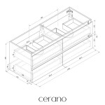 CERANO - Koupelnová skříňka pod umyvadlo Carole - dub medový - 119x48x45 CER-431590