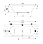 RAVAK - City Vana 180x80 cm, bílá C921300000