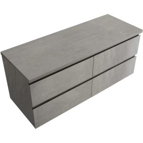 CERANO Koupelnová skříňka Carole + deska pod umyvadlo Navira Pro - 36 mm - betonově šedá - 120x51,6x46 cm