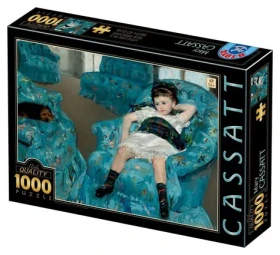 D-TOYS Puzzle Malá dívka v modrém křesle