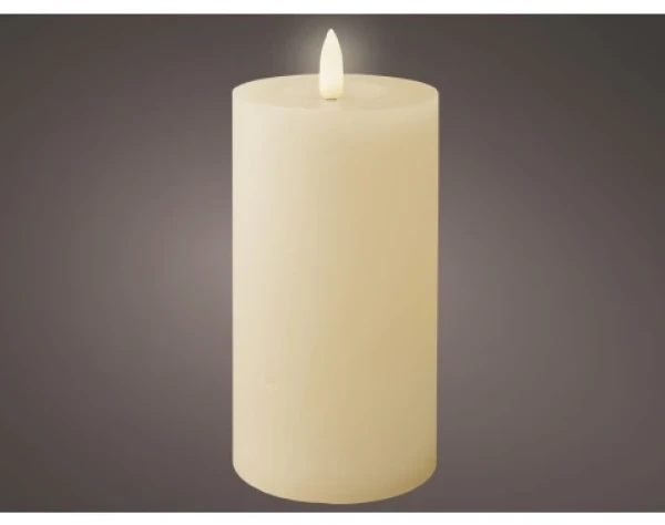 LED svíčka Lumineo 7x15 cm, krémová