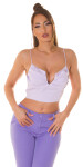 Sexy top Koucla Musthave Crop Top s volánkem lilac Einheitsgroesse