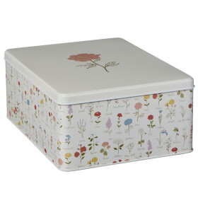 Ib Laursen Plechová dóza s víkem Grand Ma's Garden Flat, béžová barva