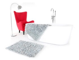 DumDekorace Světle šedá předložka do koupelny 60 x 90 cm