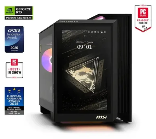 MSI MEG Vision X AI 2NVV7-405EU černá / Herní počítač / U7-270KP 3.7 GHz / 64GB DDR5 / 2TB SSD / RTX 5080 16GB / W11H (MEG Vision X AI 2NVV7-405EU)