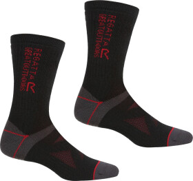 Pánské ponožky Regatta RUH041 2Pair Wool Hiker QDD černé Černá