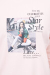 Halenka s potiskem Star Style v pudrově růžové barvě UNI