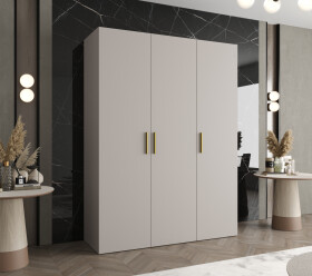 Šatní skříň Abi Bari 1 Rozměry: 150 cm, Pásky / úchyty: Zlatý, Barva korpusu + barva dveří: Kašmír + Kašmír