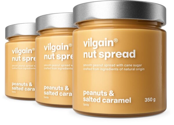 Vilgain Nut Spread – 3× Arašídy se slaným karamelem 350 g