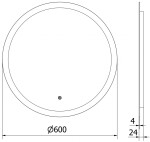 MEXEN - Oro zrcadlo s osvětlením 60 cm, LED 6000K, 9824-060-060-611-00