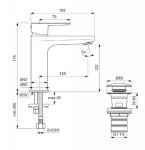 IDEAL STANDARD - Cerafine O Umyvadlová baterie, s výpustí Push-Open, stříbrná BD131SI