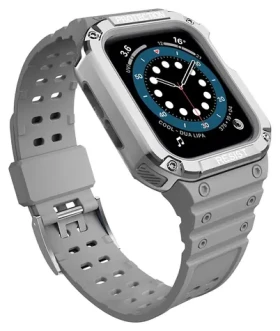 Hurtel Armor Case šedá, stříbrná / Ochranný kryt s řemínkem / Apple Watch 38/40/41mm