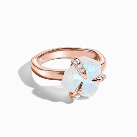 Royal Fashion prsten 14k zlato Vermeil GU-DR21589R-ROSEGOLD-MOONSTONE-TOPAZ Velikost: 8 (EU: 57-58)