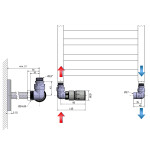 SAPHO - CORNER připojovací sada ventilů termostatická triaxiální, levé provedení, nerez mat CP1511LS