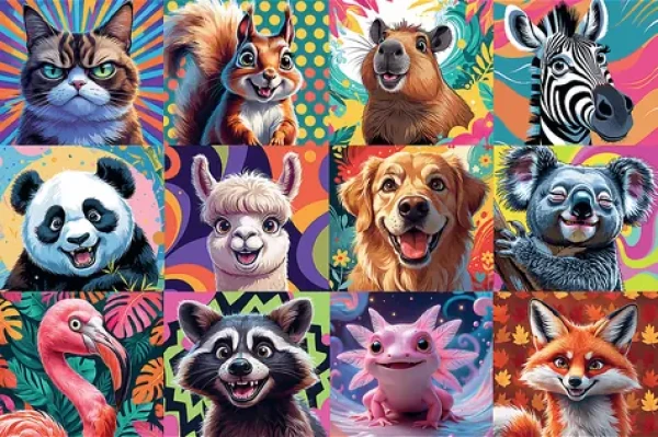 TREFL Puzzle Veselé zvířecí portréty