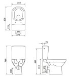 CERSANIT - WC mísa k WC KOMBI 603 CITY NEW CLEANON VÝPRODEJ K35-037-01X