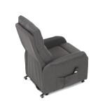 Křeslo polohovací, eletrické, šedá látka.