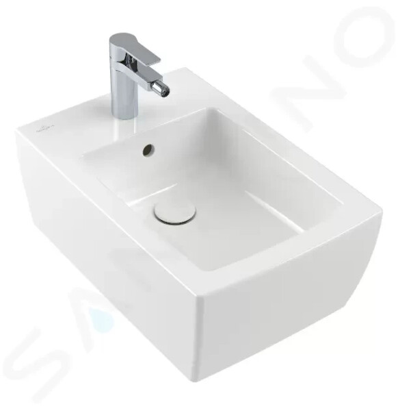 VILLEROY & BOCH - Memento 2.0 Závěsný bidet, s 1 otvorem pro baterii, CeramicPlus, alpská bílá 443300R1