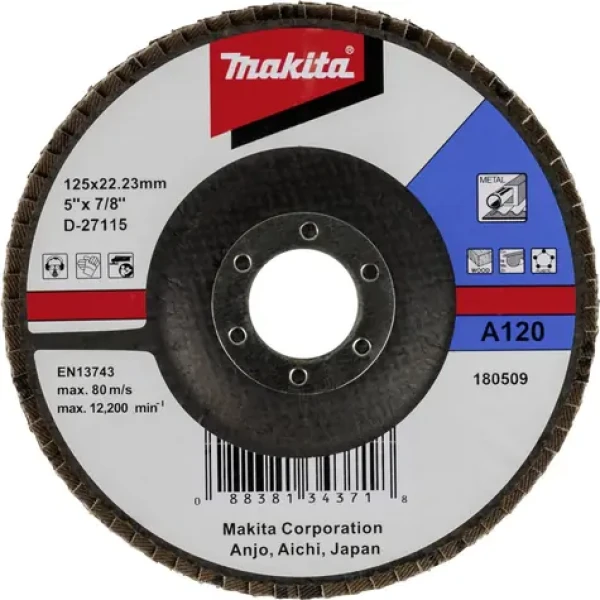 Makita D-27115 / Brusný lamelový kotouč 125 mm / zrnitost A120 (D-27115)