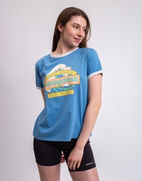 Tričko Patagonia W's Great Waves Ringer Tee Shore Blue
