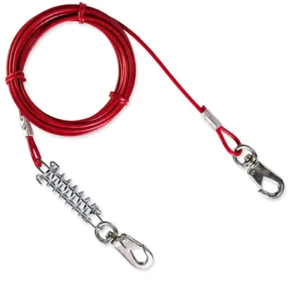 TRIXIE Bezpečnostní lano na výběh červené / Vodítko / 5 m / Kov, plast (G14-2291)