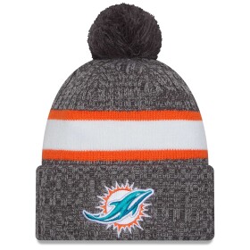 New Era Pánská zimní čepice Miami Dolphins NFL Gray 2023 Sideline Sport Knit