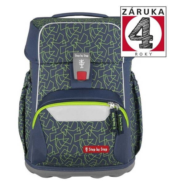 Školní batoh pro prvňáčky – 4 dílný set, Step by Step BASIS Green Geometric, AGR