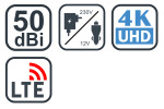 EVOLVEO Xany LTE 50dBi aktivní pokojová anténa LTE filtr