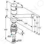 KLUDI - Scope Páková dřezová baterie, sklopná pod okno, chrom 339380575