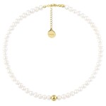 Perlový choker náhrdelník Marilda Gold - ocel, sladkovodní perla, Zlatá 36 cm + 5 cm (prodloužení) Bílá