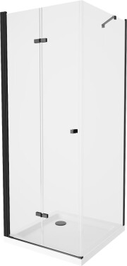 MEXEN/S - Lima sprchový kout 100x100, transparent, černá + bílá vanička se sifonem 856-100-100-70-00-4010B