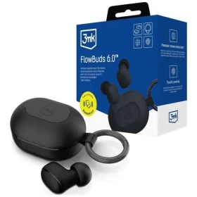 3mk FlowBuds 6.0 černá / Bezdrátová sluchátka s mikrofonem / Bluetooth 5.3 / nabíjecí pouzdro (5903108744713)