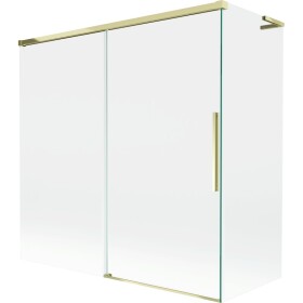 MEXEN/S - Rox L vanová zástěna 2-křídlová posuvná 160 + 70 x 150, transparent, zlatá 8C9L-160-070-50-00
