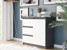 DumDekorace Komoda R-80-S3 se zásuvkami 80 cm - různé barevné varianty antracit mix bílá