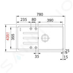 FRANKE - Malta Fragranitový dřez BSG 611-78/39, 780x435 mm, kašmír 114.0494.784