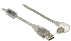 Delock kabel USB 2.0 Typ-A samec USB 2.0 Typ-B samec pravoúhlý / 3.0 m / transparentní (84815DE)