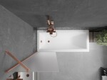 MEXEN/S - Next vanová zástěna FIX 60 x 150, dekor, měď kartáčovaná 895-060-000-00-30-65