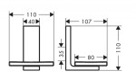 AXOR - Universal Rectangular Mýdlenka s držákem, bílá/chrom 42605000