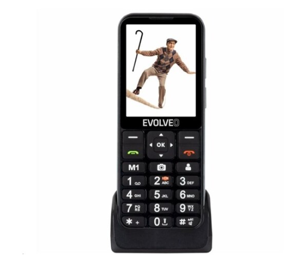 EVOLVEO EasyPhone LT, mobilní telefon pro seniory s nabíjecím stojánkem, černá EDF_546824