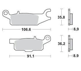 DP Brakes Brzdové destičky na Yamaha YFM 700 Grizzly Brzdové desky: Zadní pravá