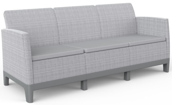 KETER SCANDI FORMA 3 SEATER SOFA - Ash grey/Storm grey