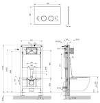 OMNIRES - Set: STRONGFRAME podomítkový rám ECO + STEEL-R45 nerez tlačítko, černý polomat STFWCECO1R45-RBL