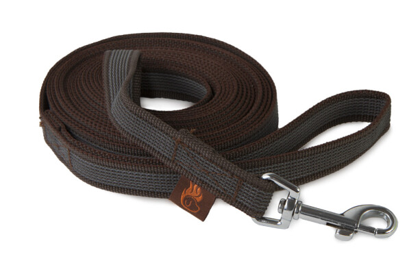 Firedog pogumované vodítko, šíře 20 mm, hnědé Šířka/délka: 20 mm x 1,2 m