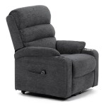 Křeslo polohovací elektrické, 1 motor, šedá látka, bezdrátové nabíjení pro mobilní telefon