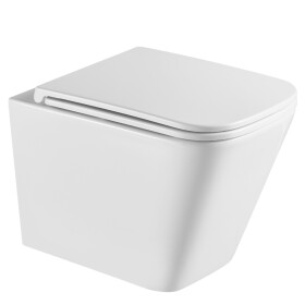 Erga Mery, závěsná WC mísa Rimless Tornado Flush 490x340x350 mm + toaletní sedátko s pomalým zavíráním, bílá, ERG-MERY-CE-94-001