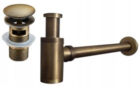 MEXEN - Umyvadlový sifon s výpustí click-clack s přepadem, bronz 7992050-30
