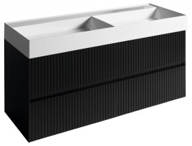 SAPHO - FILENA dvojumyvadlová skříňka 118x51,5x43cm, černá mat strip FID1212BS